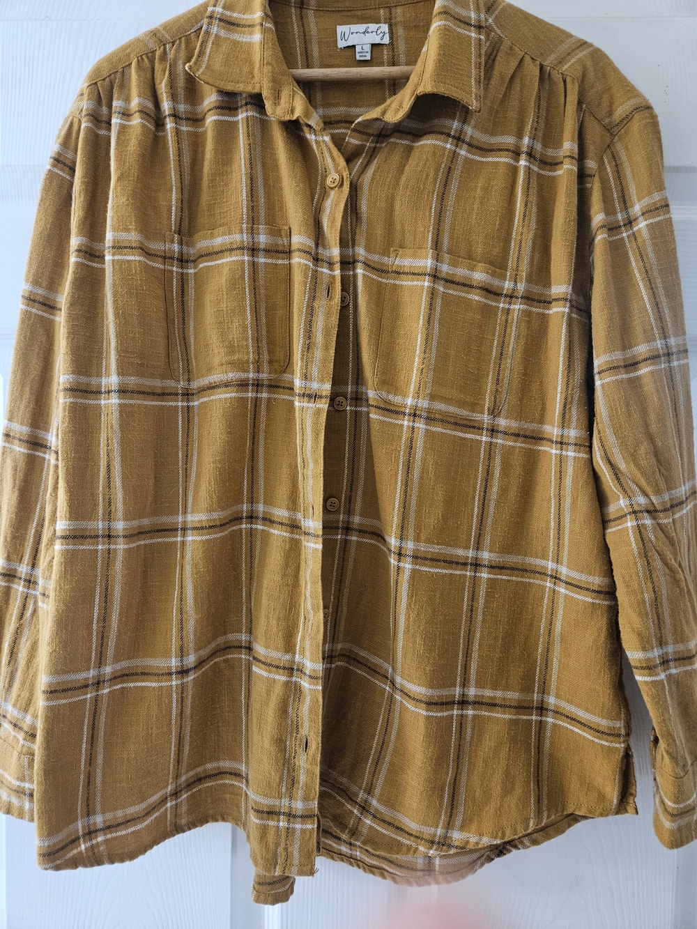 Wonderly Mustard Plaid Button-Down Shirt
